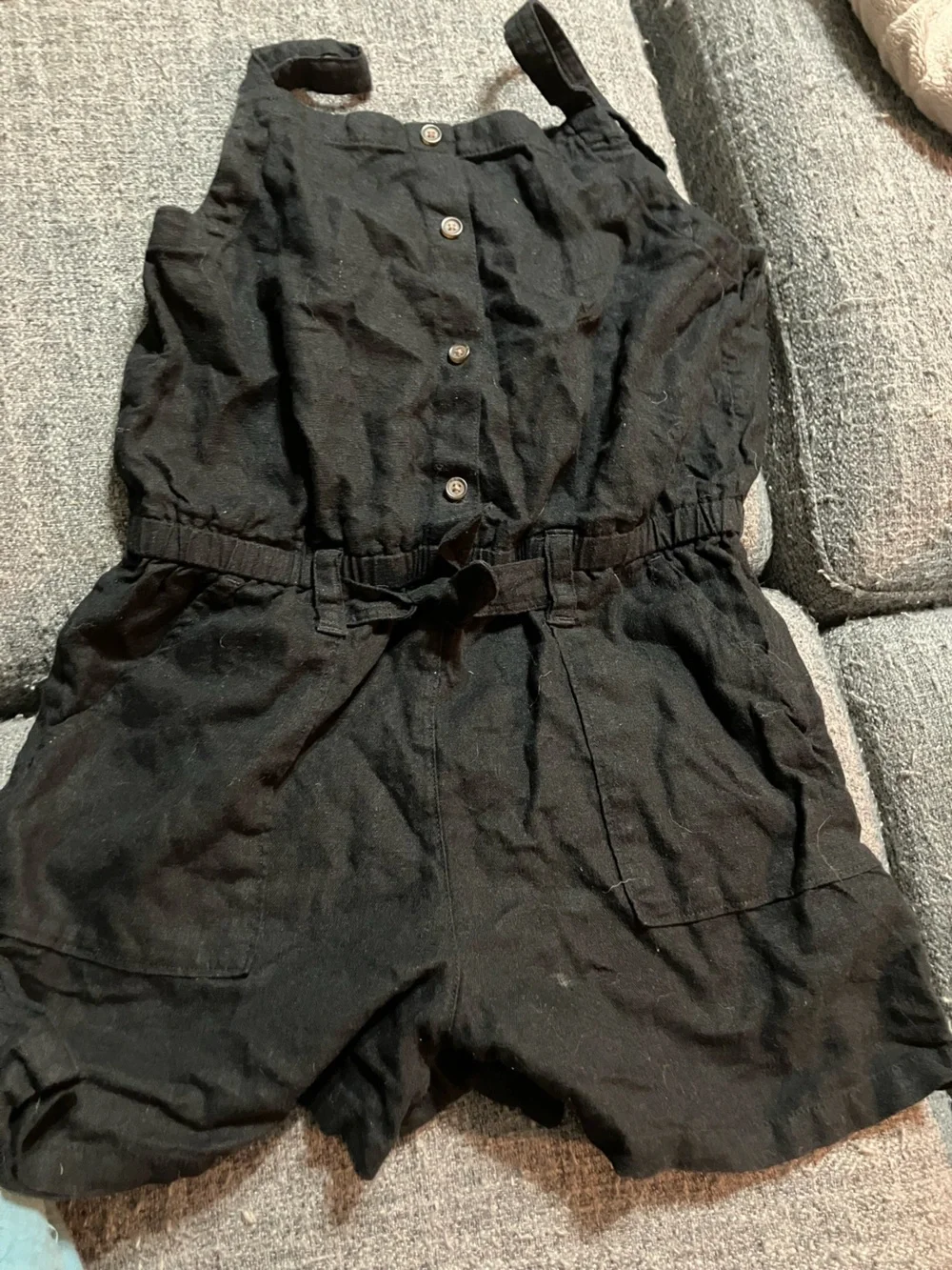 Old Navy Black Sleeveless Button-Front Romper One-Piece